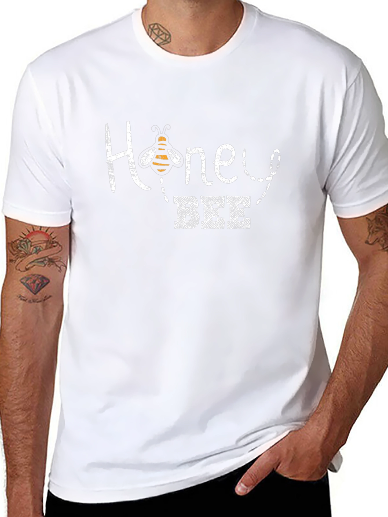 Honey Bee Graphic Tee - Black Cotton T-Shirt
