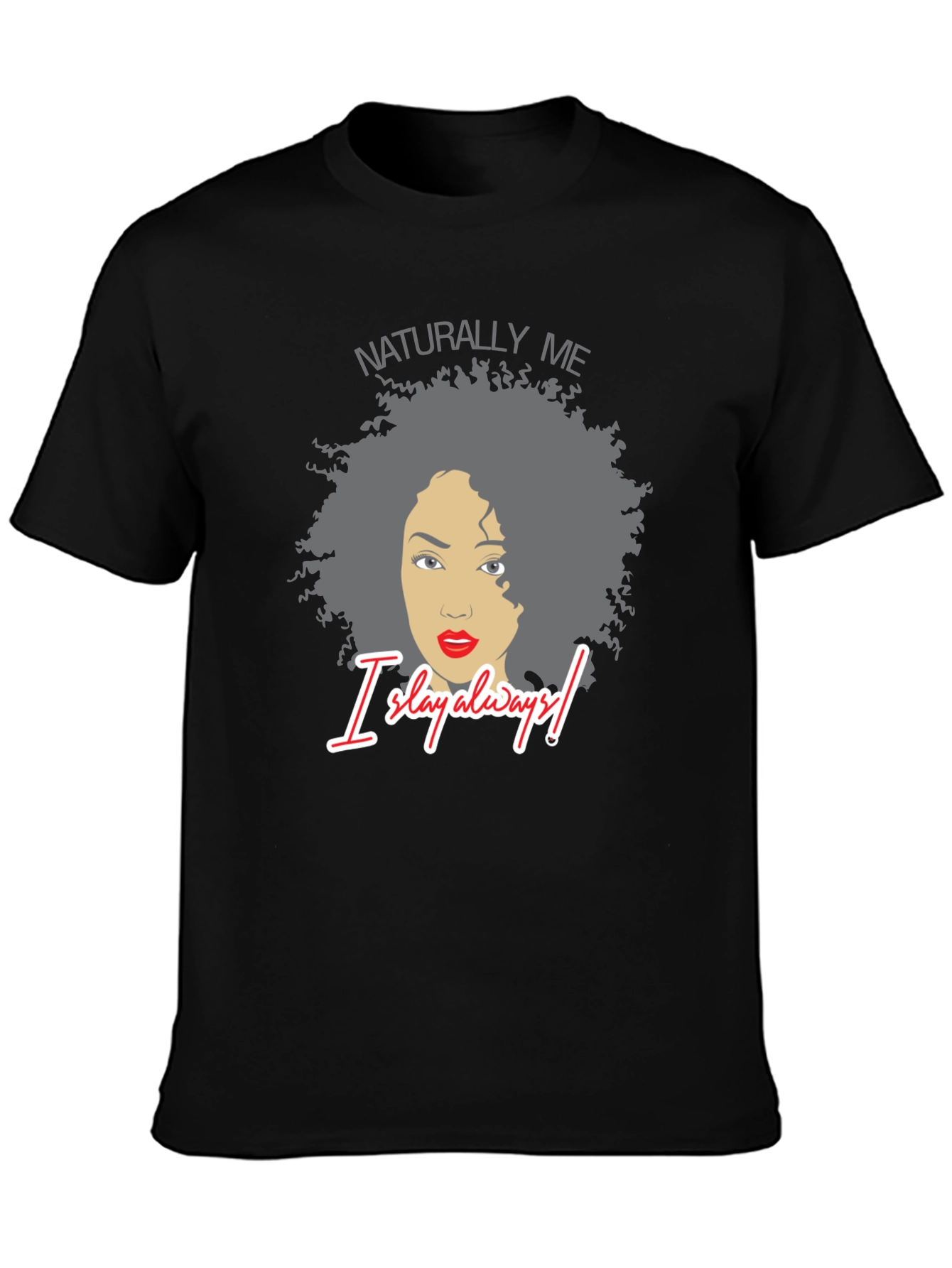 Naturally Me Graphic Tee - Black Cotton T-Shirt