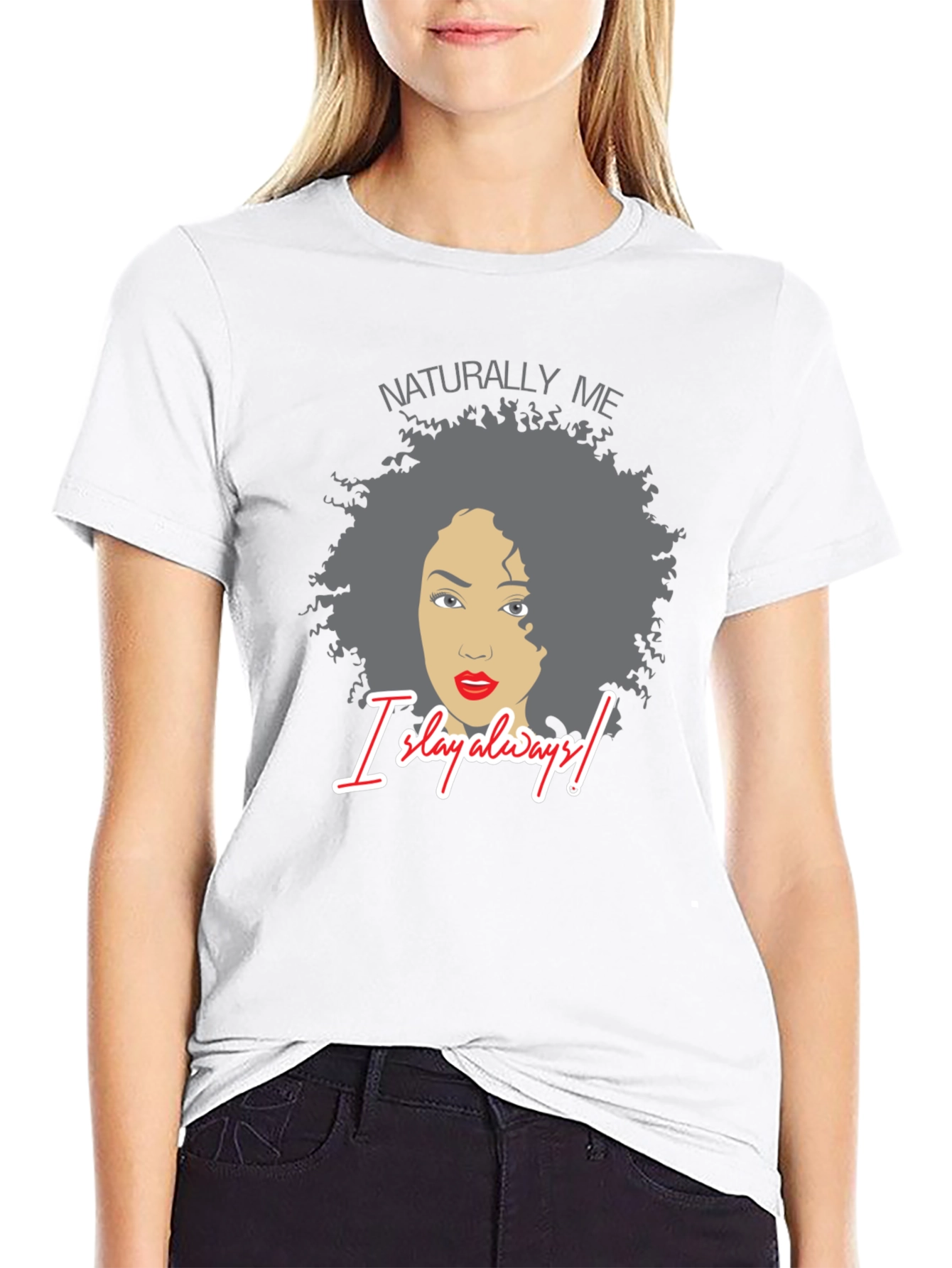 Naturally Me Graphic Tee - Black Cotton T-Shirt