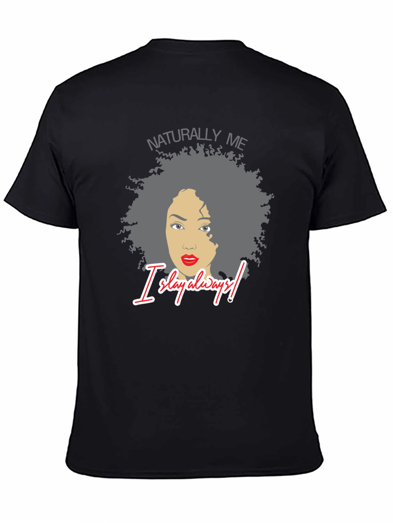 Naturally Me Graphic Tee - Black Cotton T-Shirt