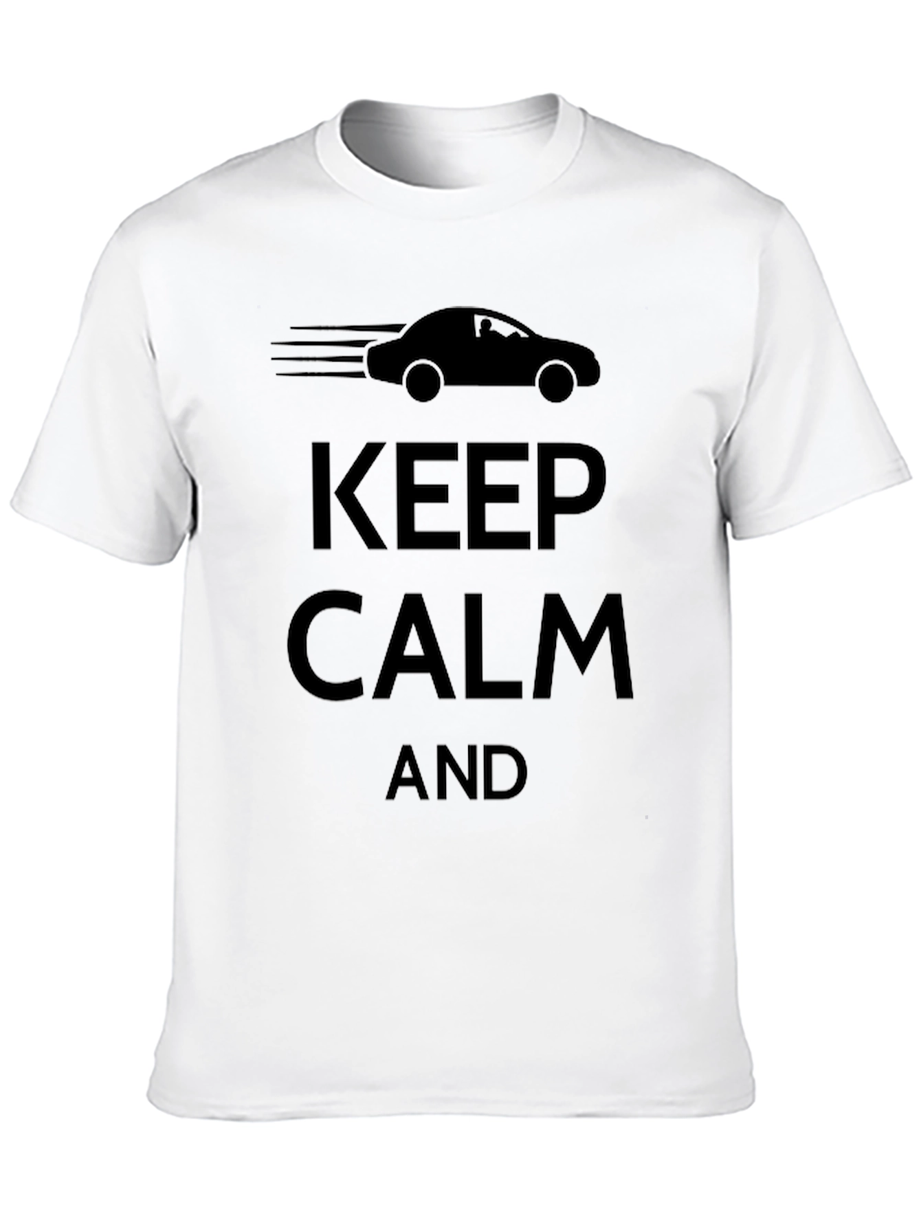 Keep Calm Car T-Shirt - Black