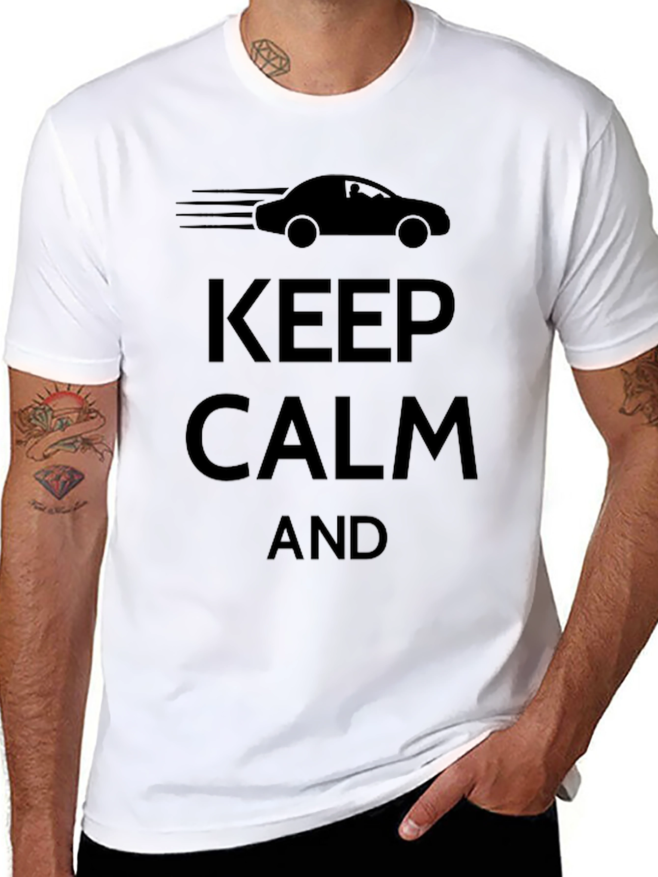 Keep Calm Car T-Shirt - Black