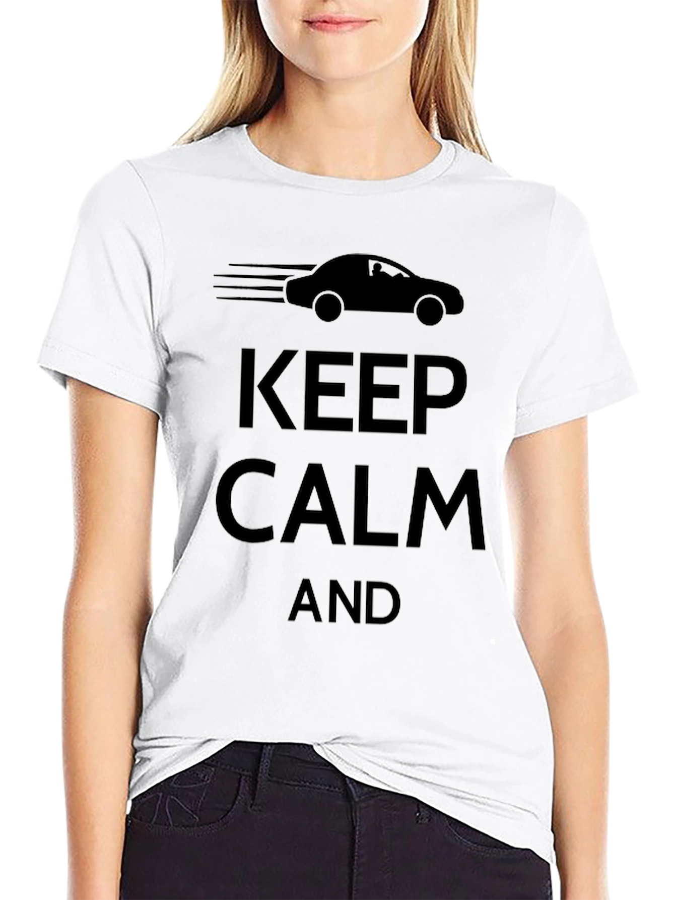 Keep Calm Car T-Shirt - Black