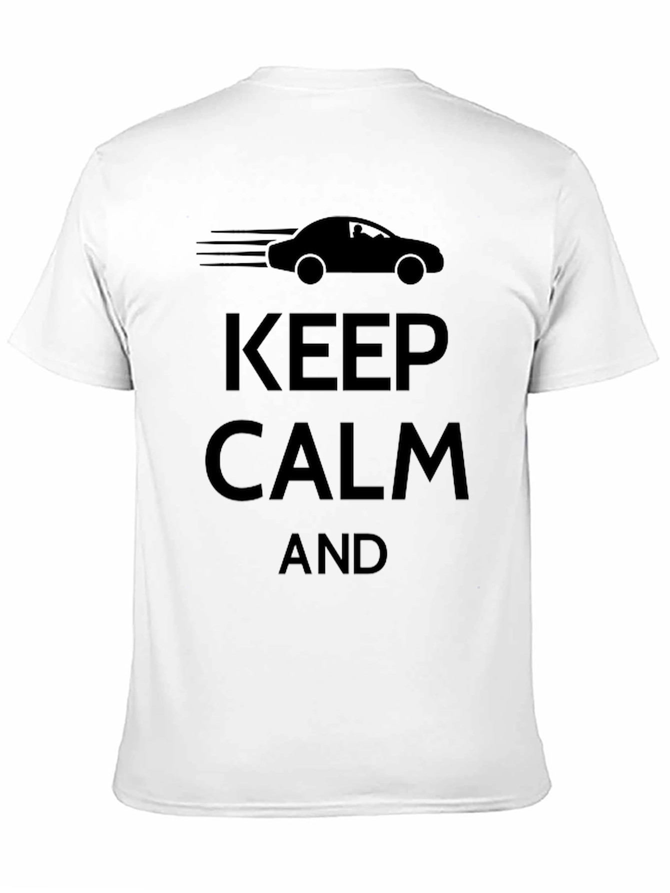 Keep Calm Car T-Shirt - Black