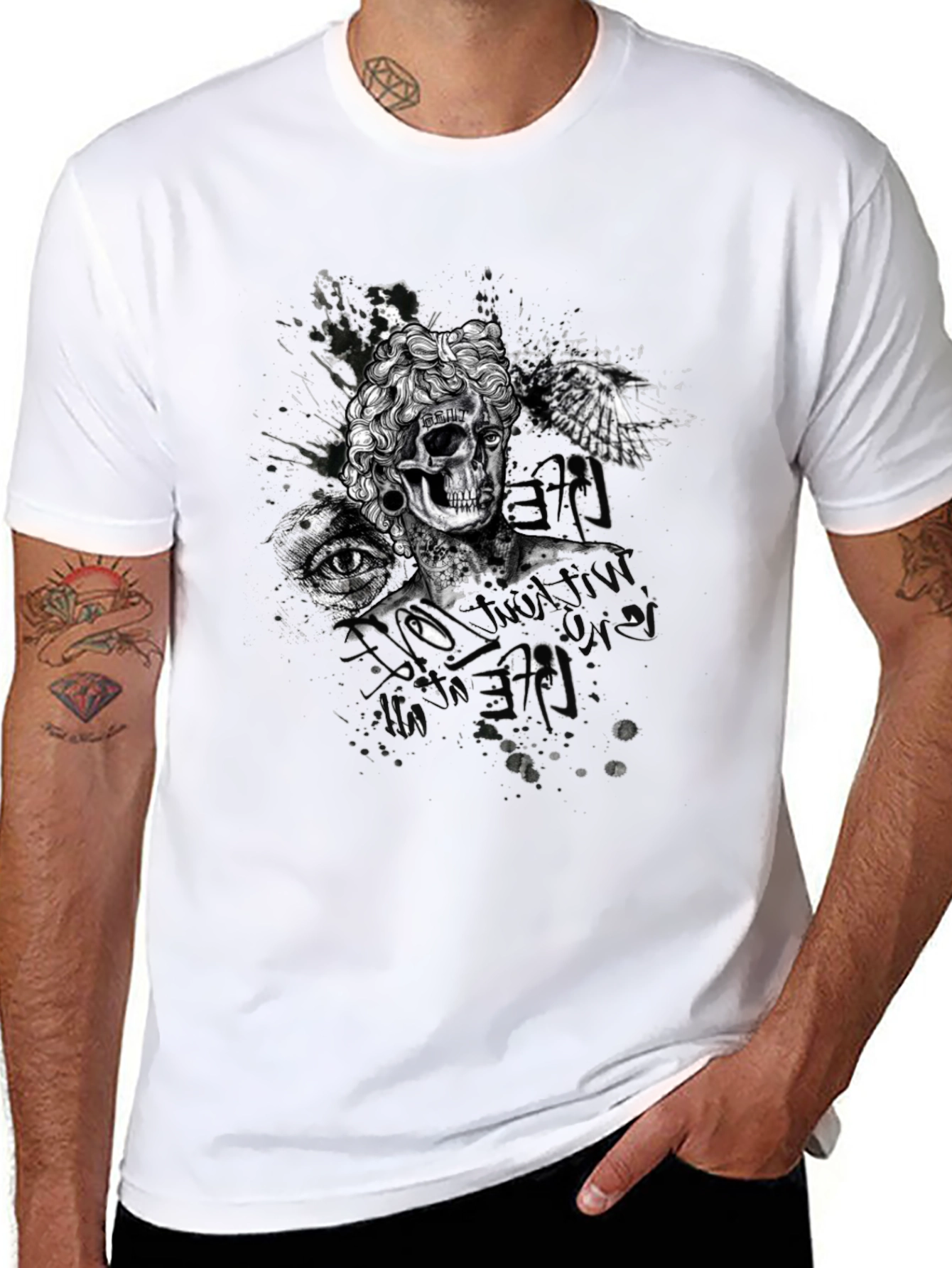 Skull & Eye Graphic Print T-Shirt