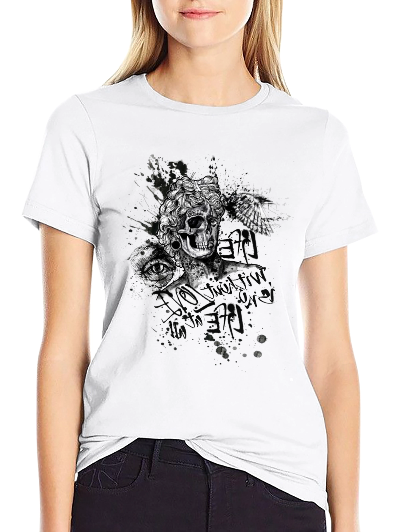 Skull & Eye Graphic Print T-Shirt