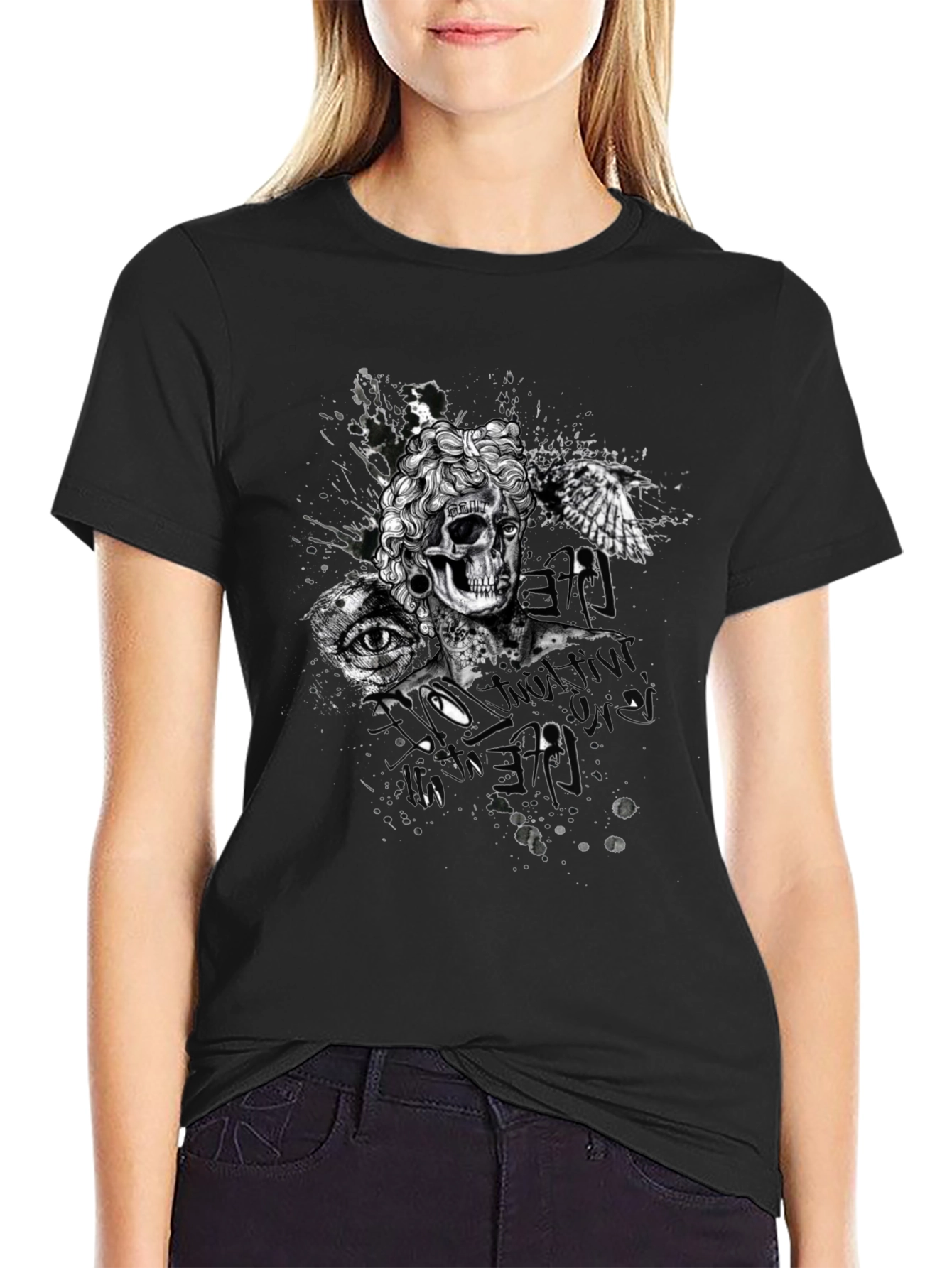 Skull & Eye Graphic Print T-Shirt