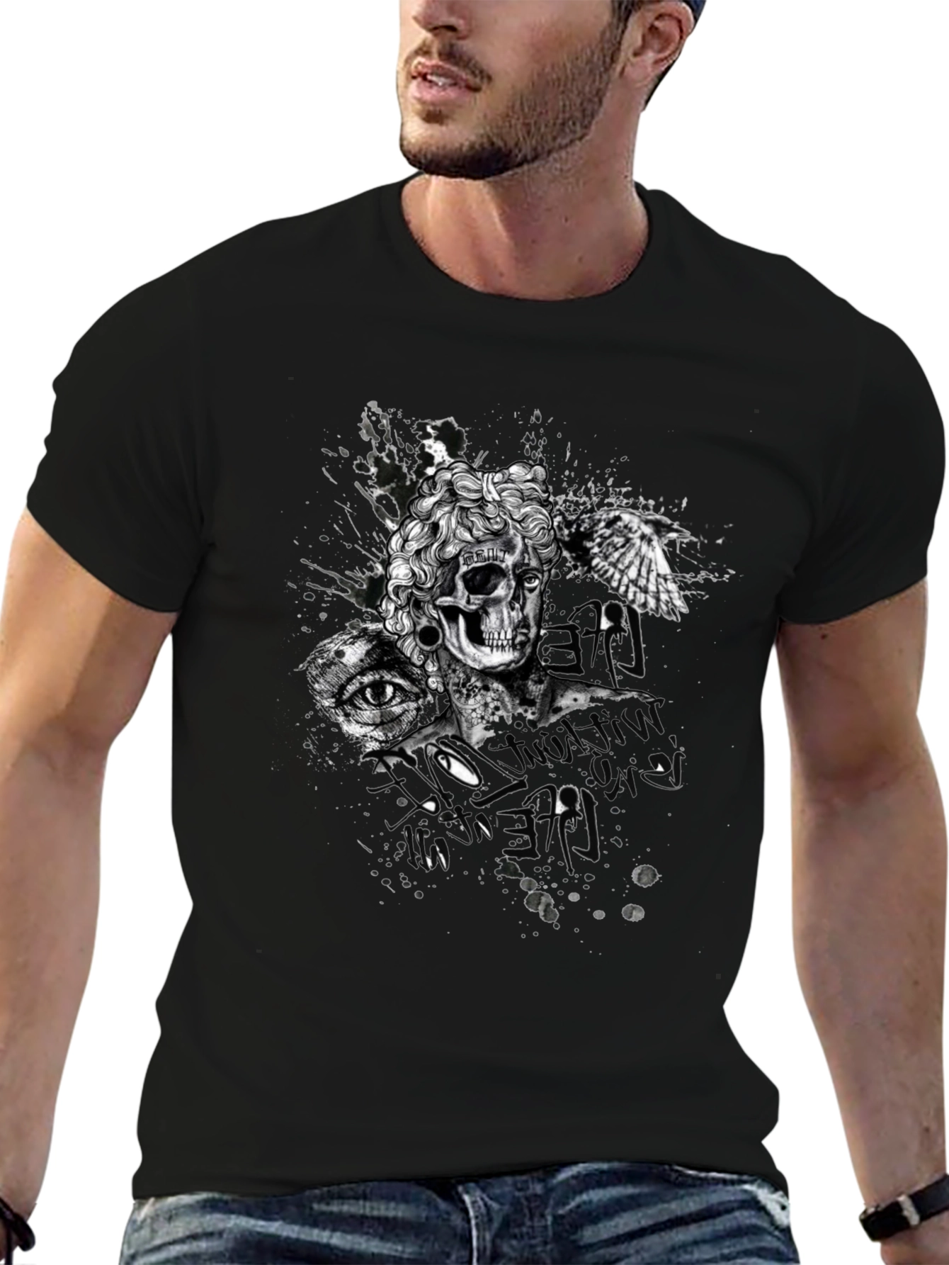 Skull & Eye Graphic Print T-Shirt