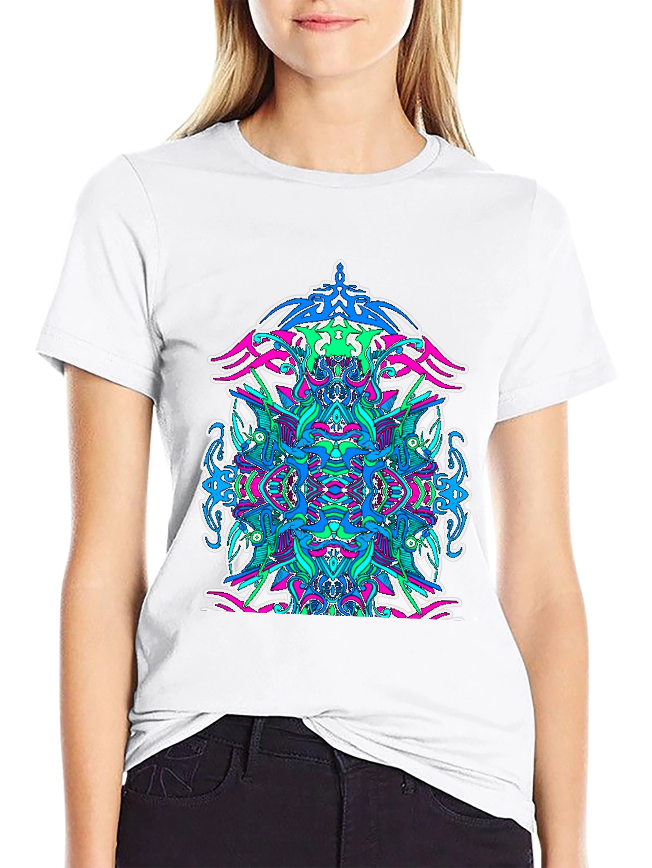 Psychedelic Art Graphic T-Shirt - Black
