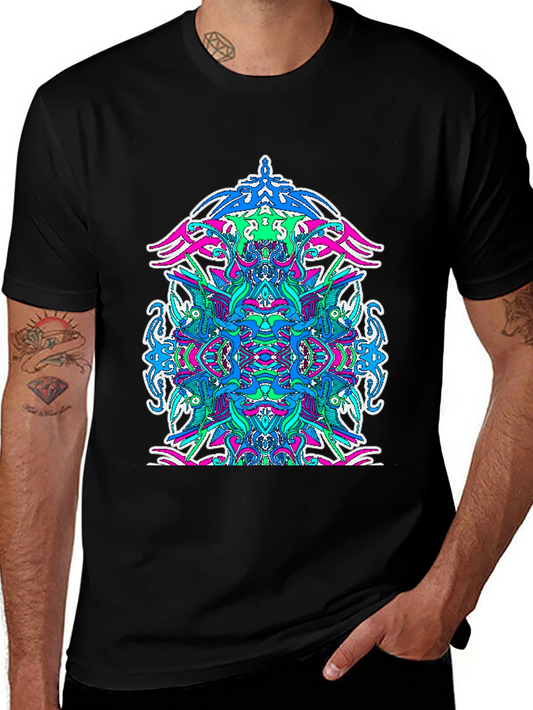 Psychedelic Art Graphic T-Shirt - Black