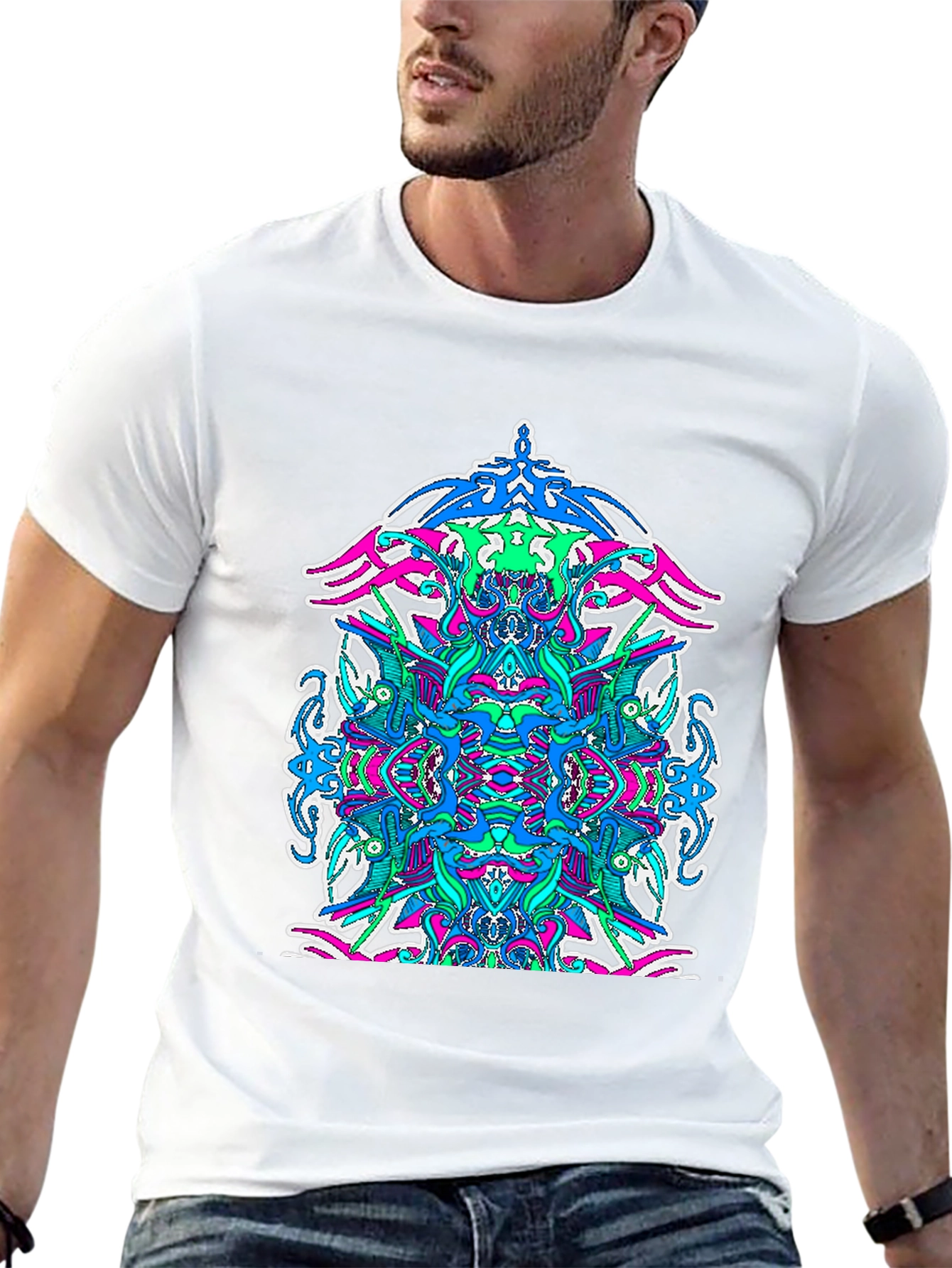 Psychedelic Art Graphic T-Shirt - Black