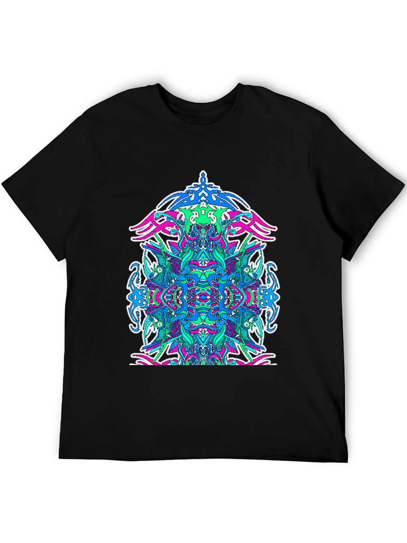 Psychedelic Art Graphic T-Shirt - Black