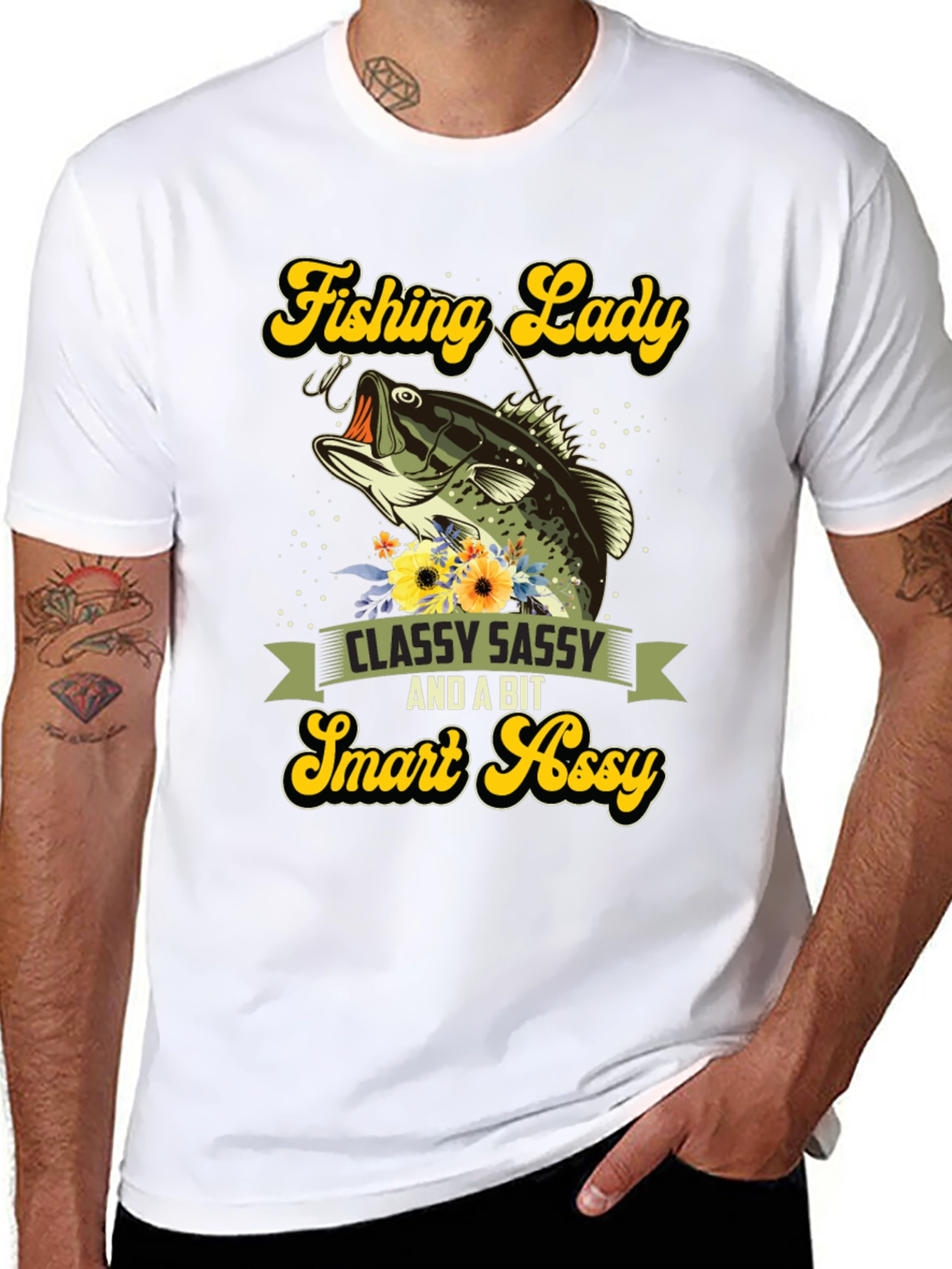 Fishing Lady Tee - Classy Sassy Smart Assy