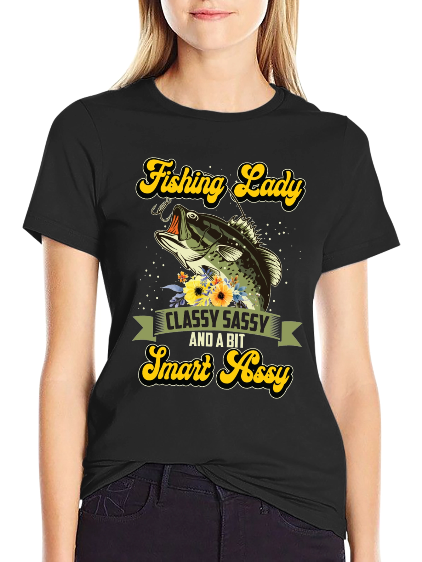 Fishing Lady Tee - Classy Sassy Smart Assy