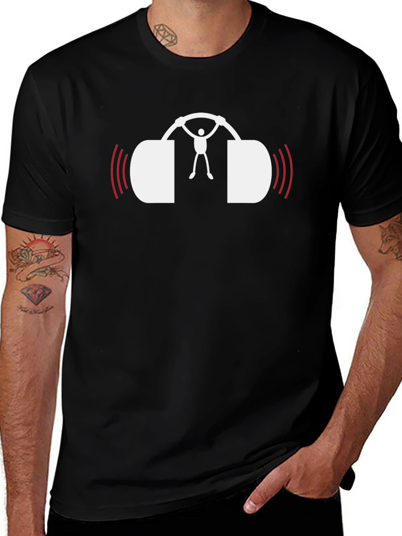 Music Lovers Black Graphic Tee