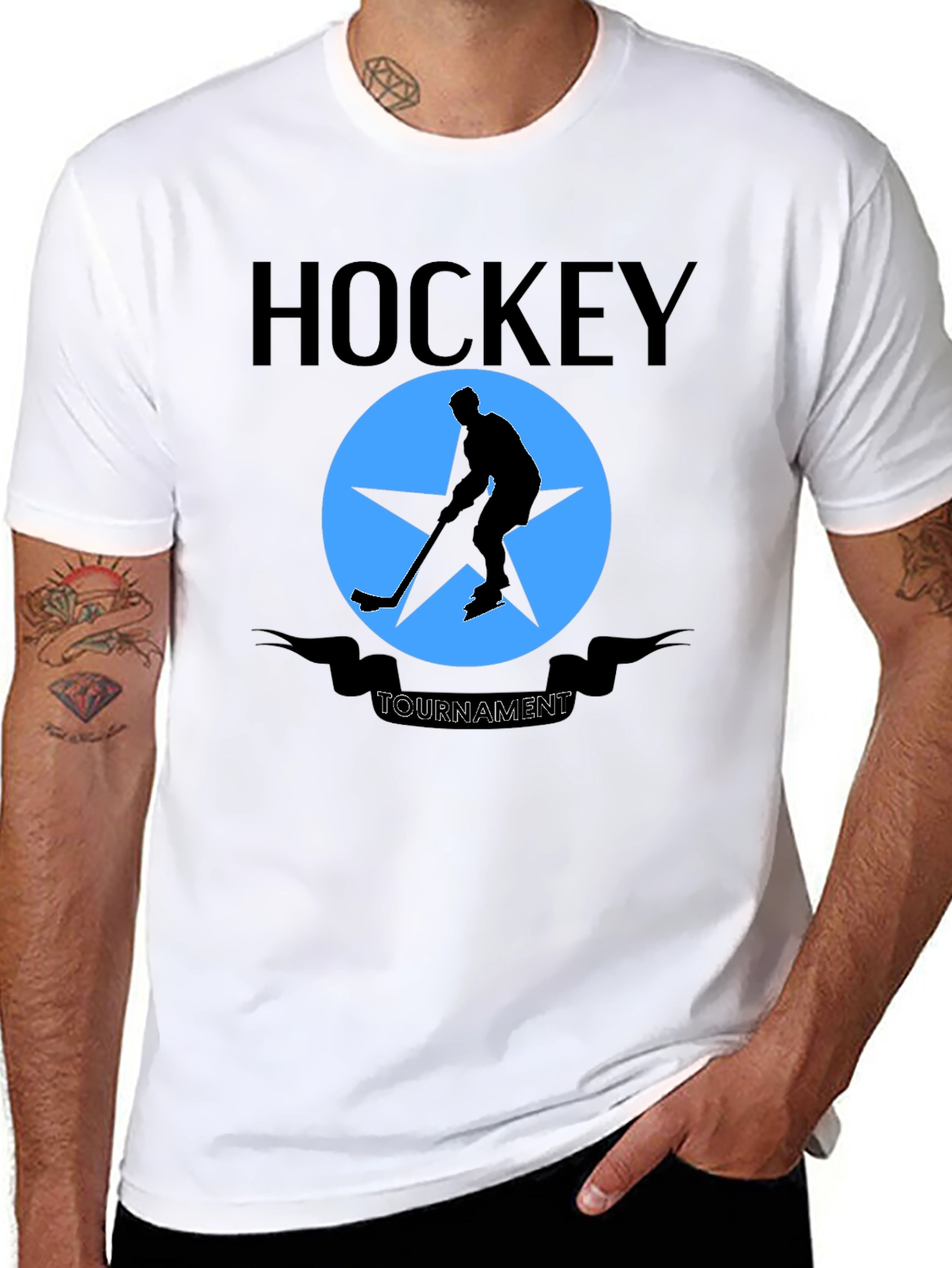 Hockey Tournament Graphic T-Shirt - Stylish Black Tee