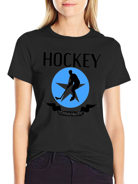 Hockey Tournament Graphic T-Shirt - Stylish Black Tee