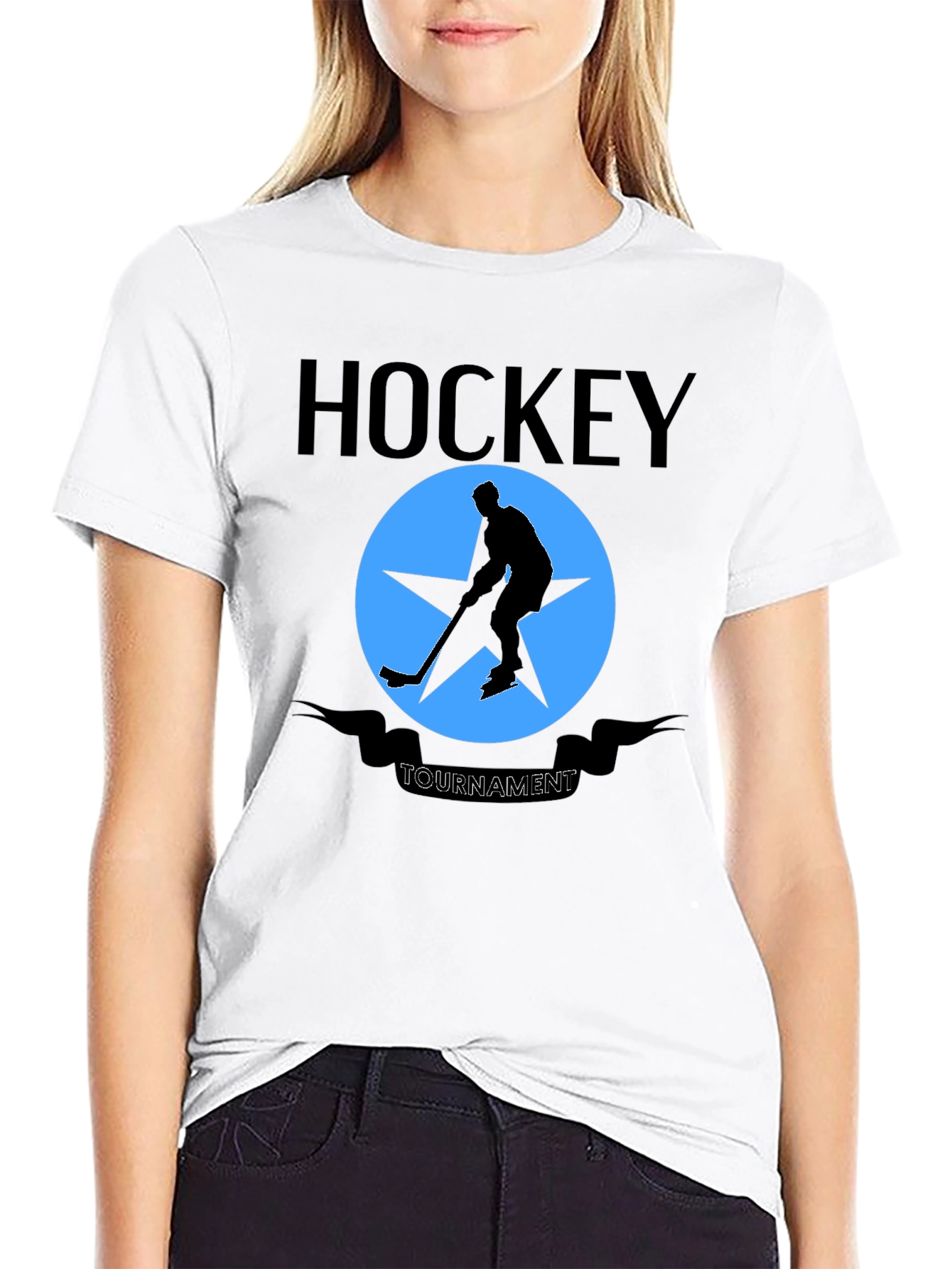 Hockey Tournament Graphic T-Shirt - Stylish Black Tee