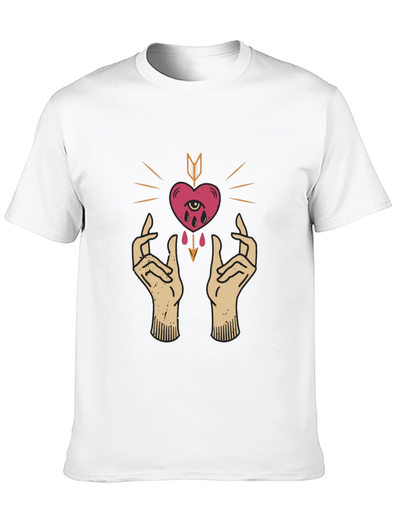 Heart Eye Arrow T-Shirt - Mens Black Graphic Tee