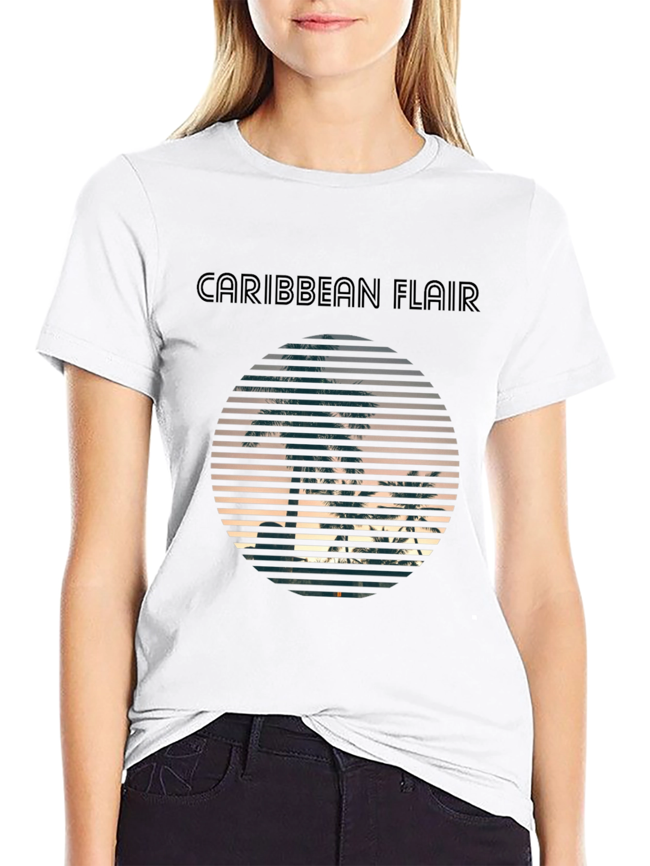 Caribbean Flair Black T-Shirt