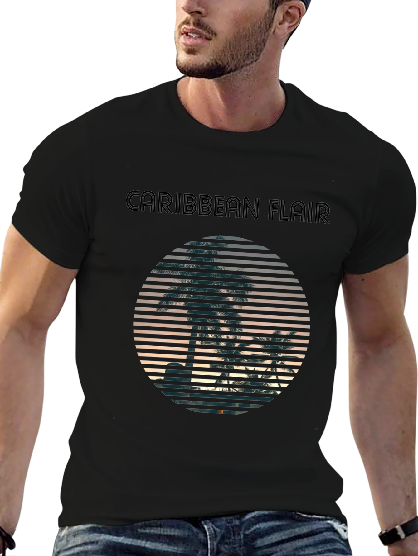 Caribbean Flair Black T-Shirt