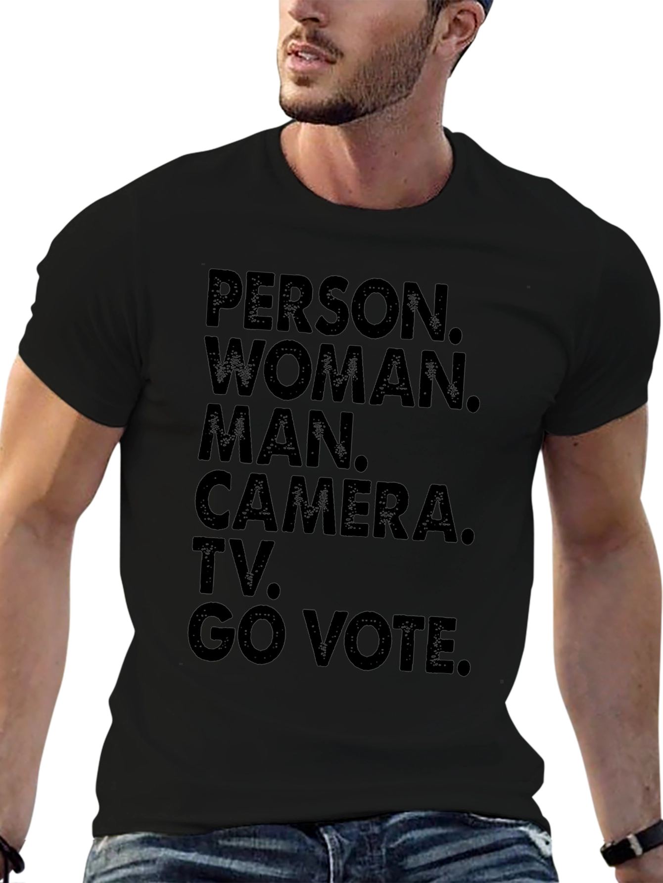 Person Woman Man Camera TV Go Vote T-Shirt