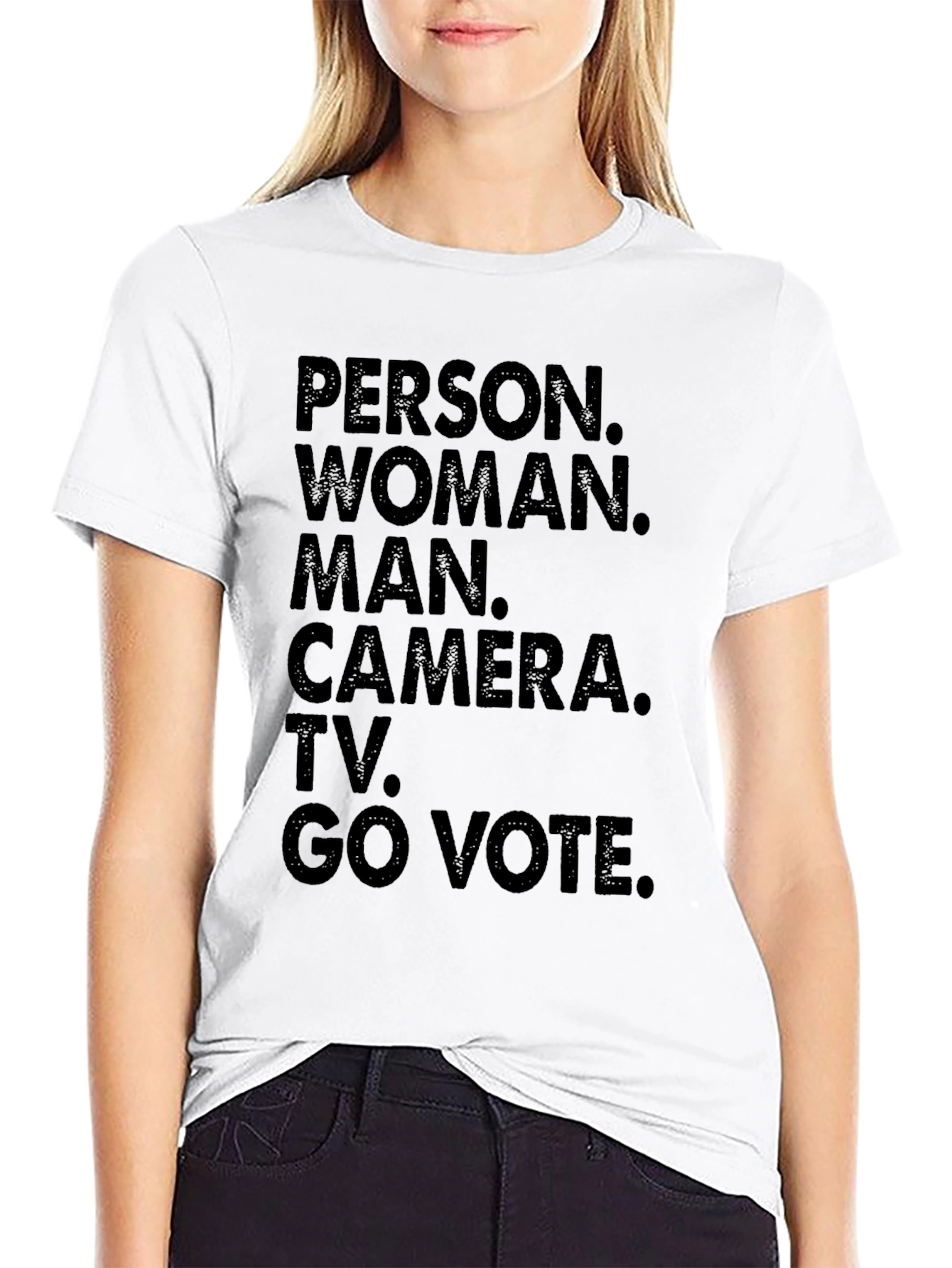 Person Woman Man Camera TV Go Vote T-Shirt