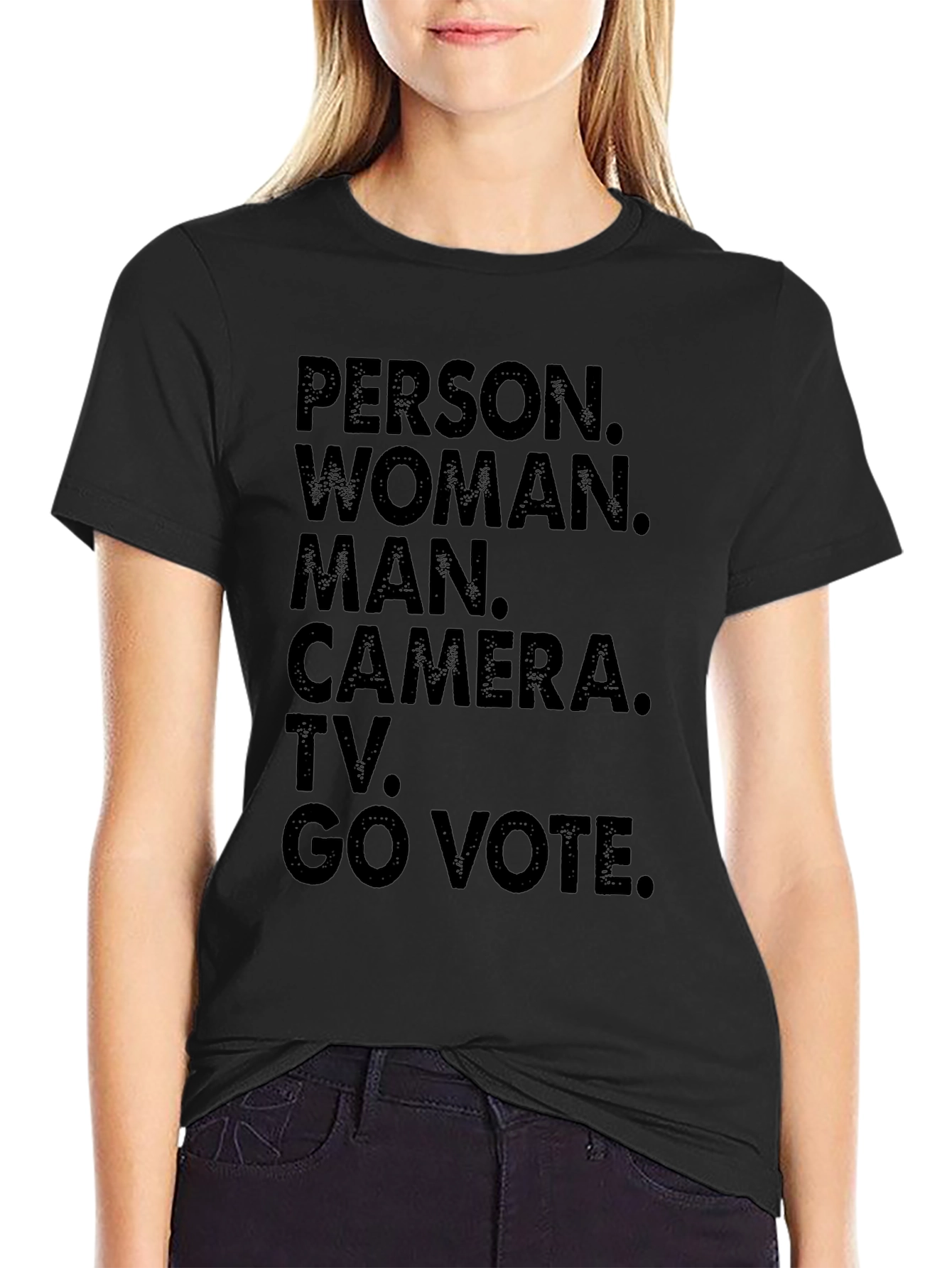 Person Woman Man Camera TV Go Vote T-Shirt