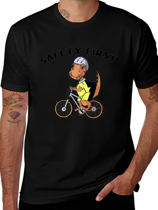 Safety First Dinosaur T-Shirt - Bicycle Rider