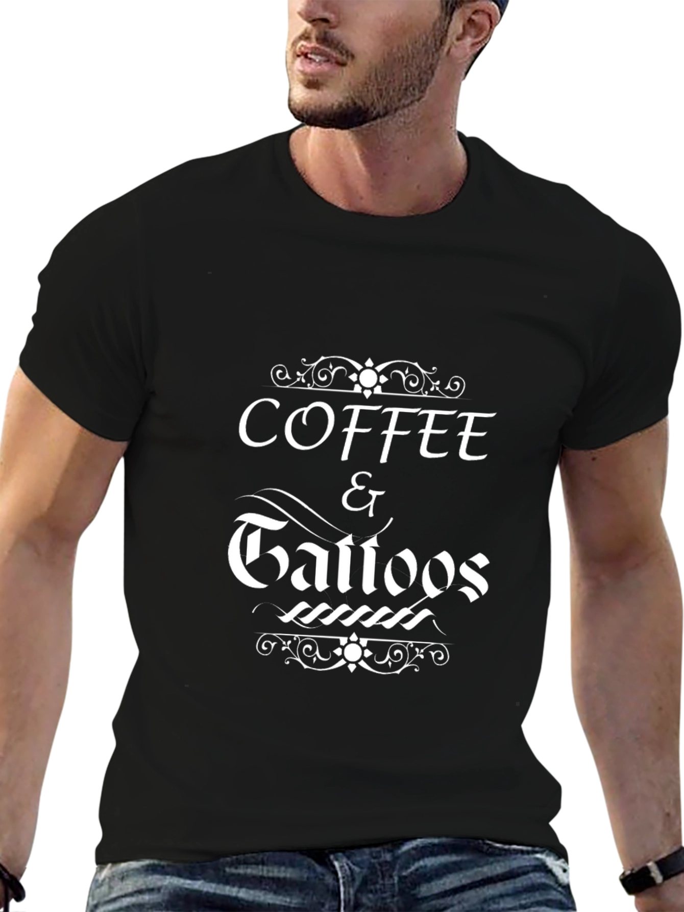 Coffee & Tattoos Graphic Tee - Trendy Casual T-Shirt