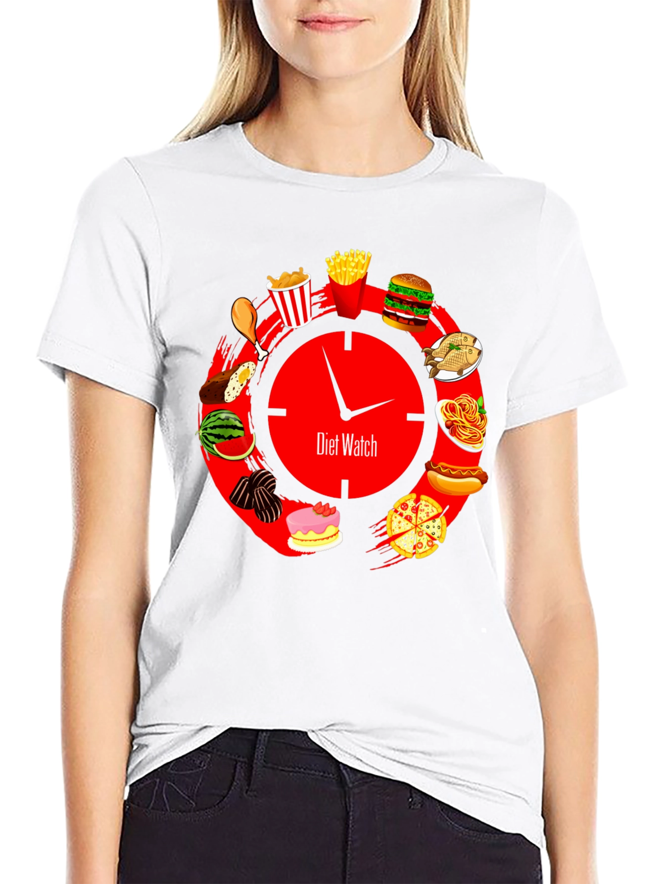 Diet Watch T-Shirt - Food Clock Design