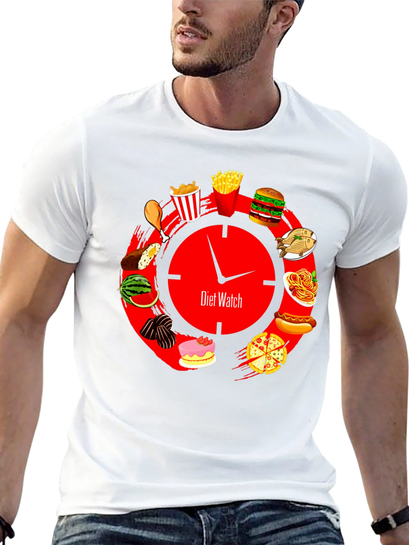 Diet Watch T-Shirt - Food Clock Design