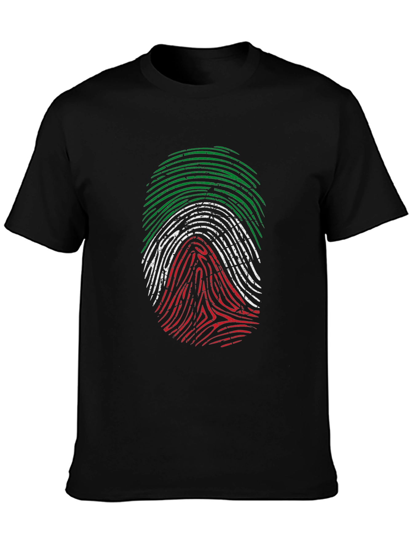 Italian Flag Fingerprint Graphic T-Shirt