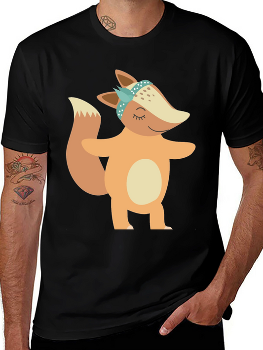 Cute Fox Graphic Tee - Soft Black T-Shirt
