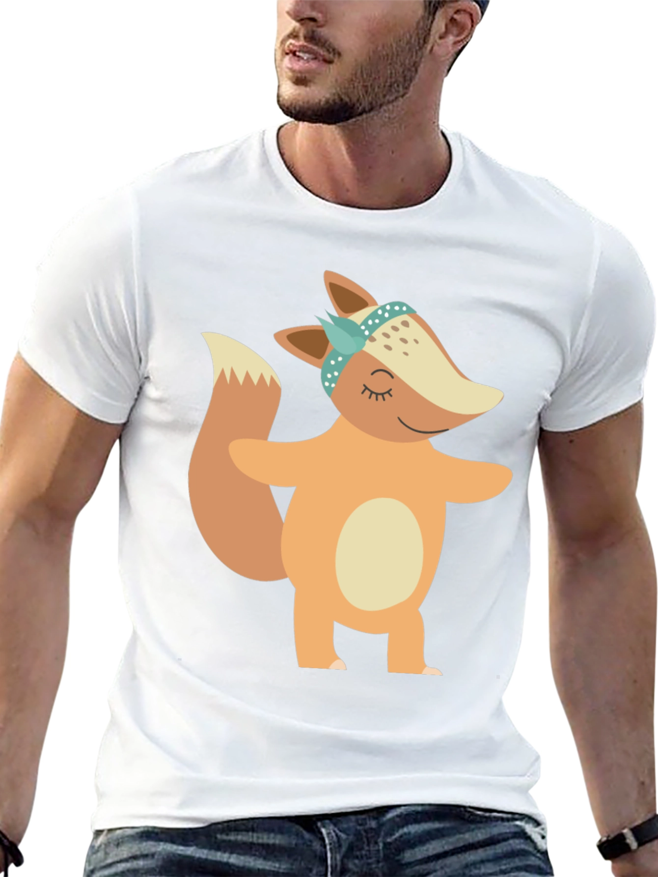 Cute Fox Graphic Tee - Soft Black T-Shirt