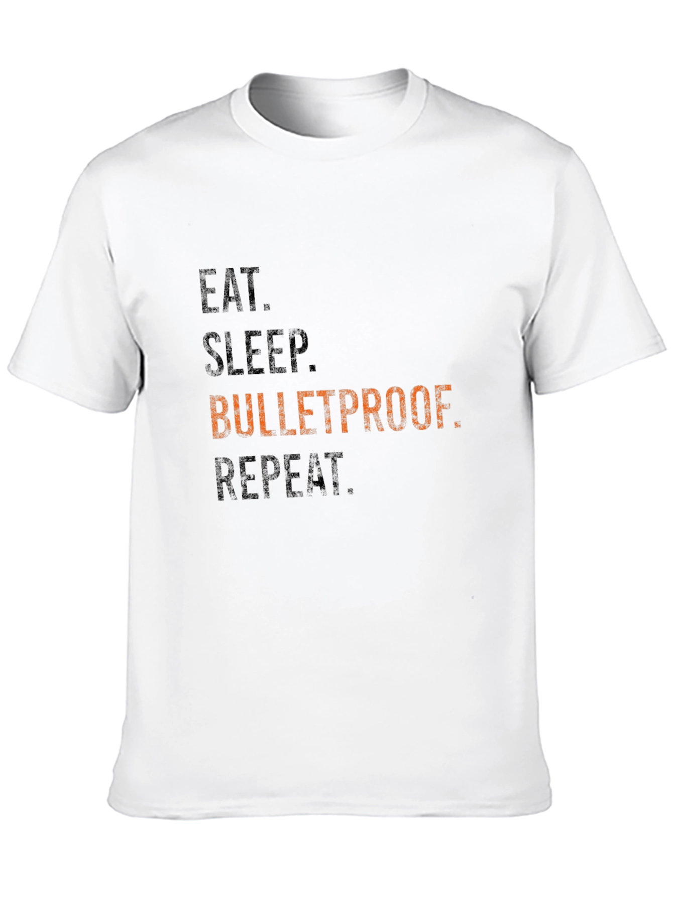 Eat Sleep Bulletproof Repeat Graphic Tee - Black