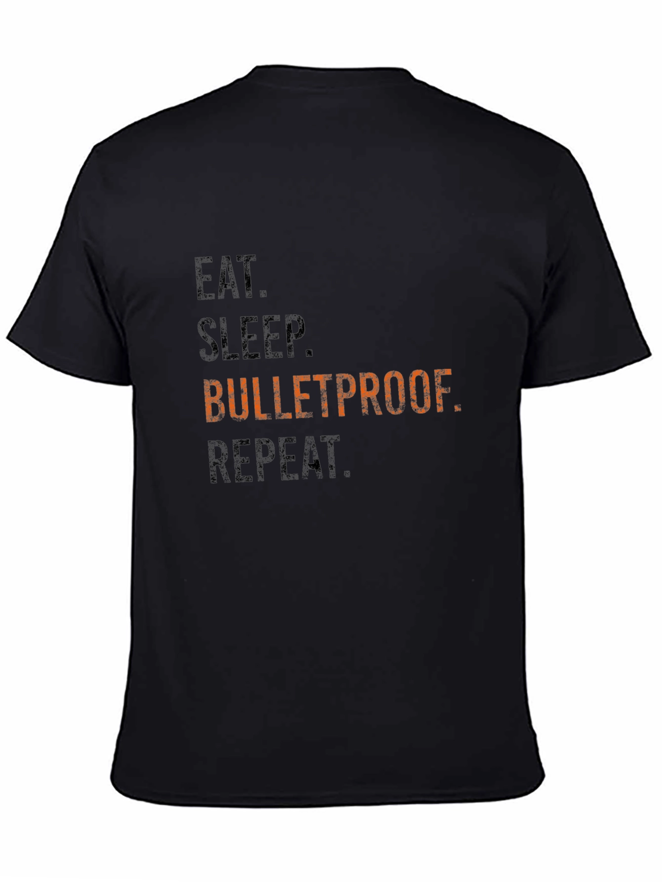 Eat Sleep Bulletproof Repeat Graphic Tee - Black