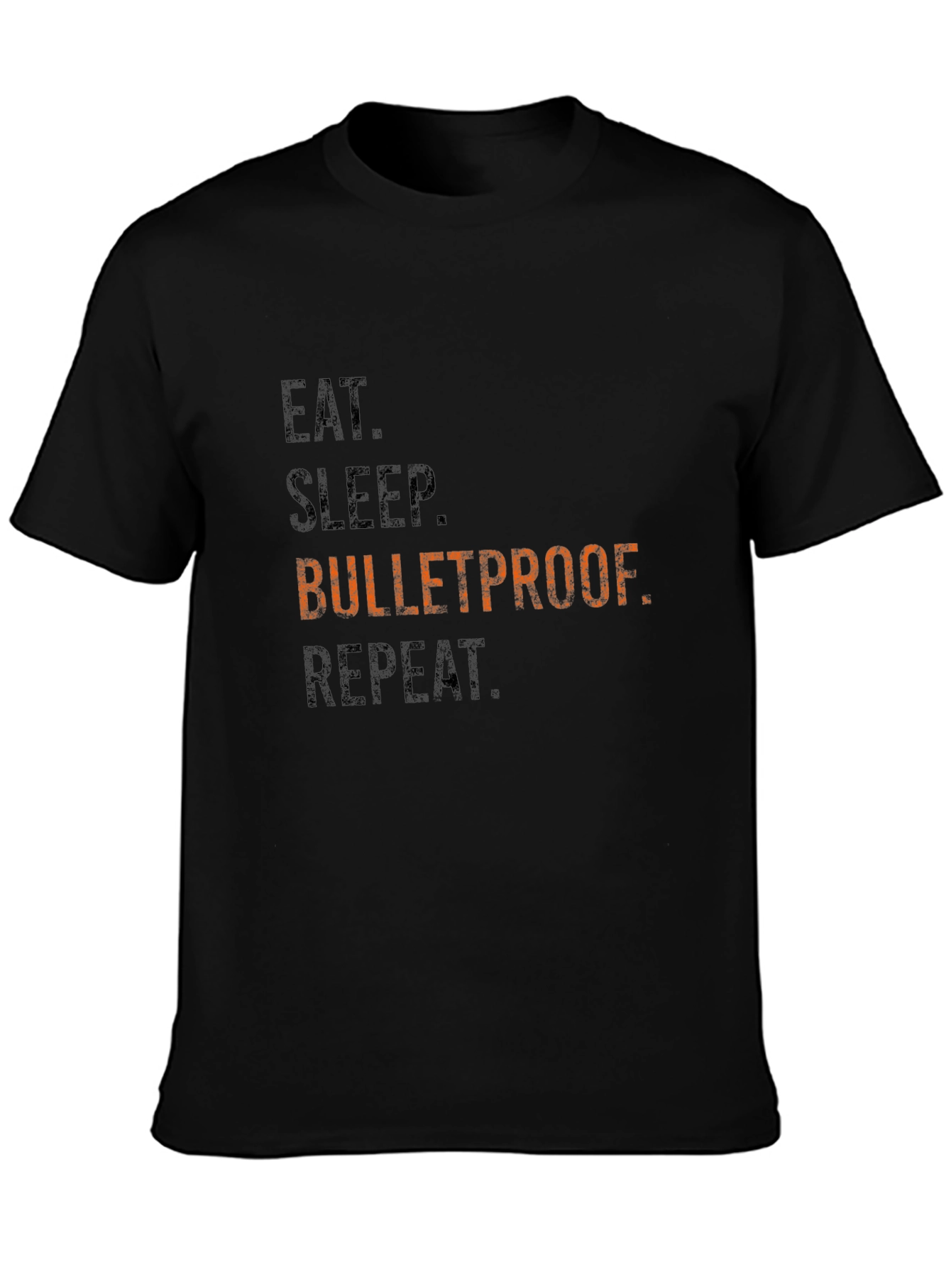 Eat Sleep Bulletproof Repeat Graphic Tee - Black