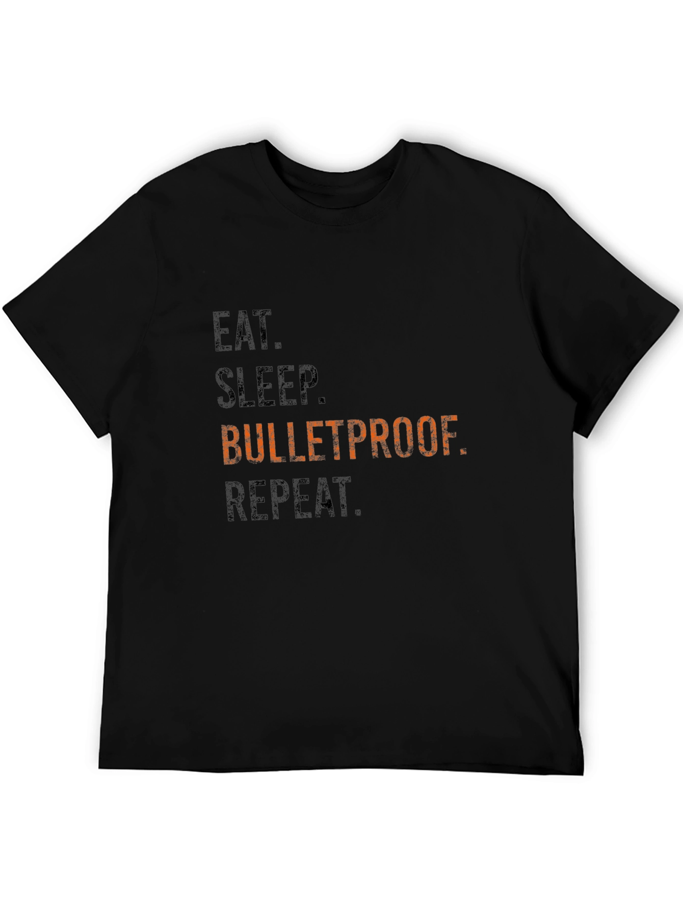Eat Sleep Bulletproof Repeat Graphic Tee - Black