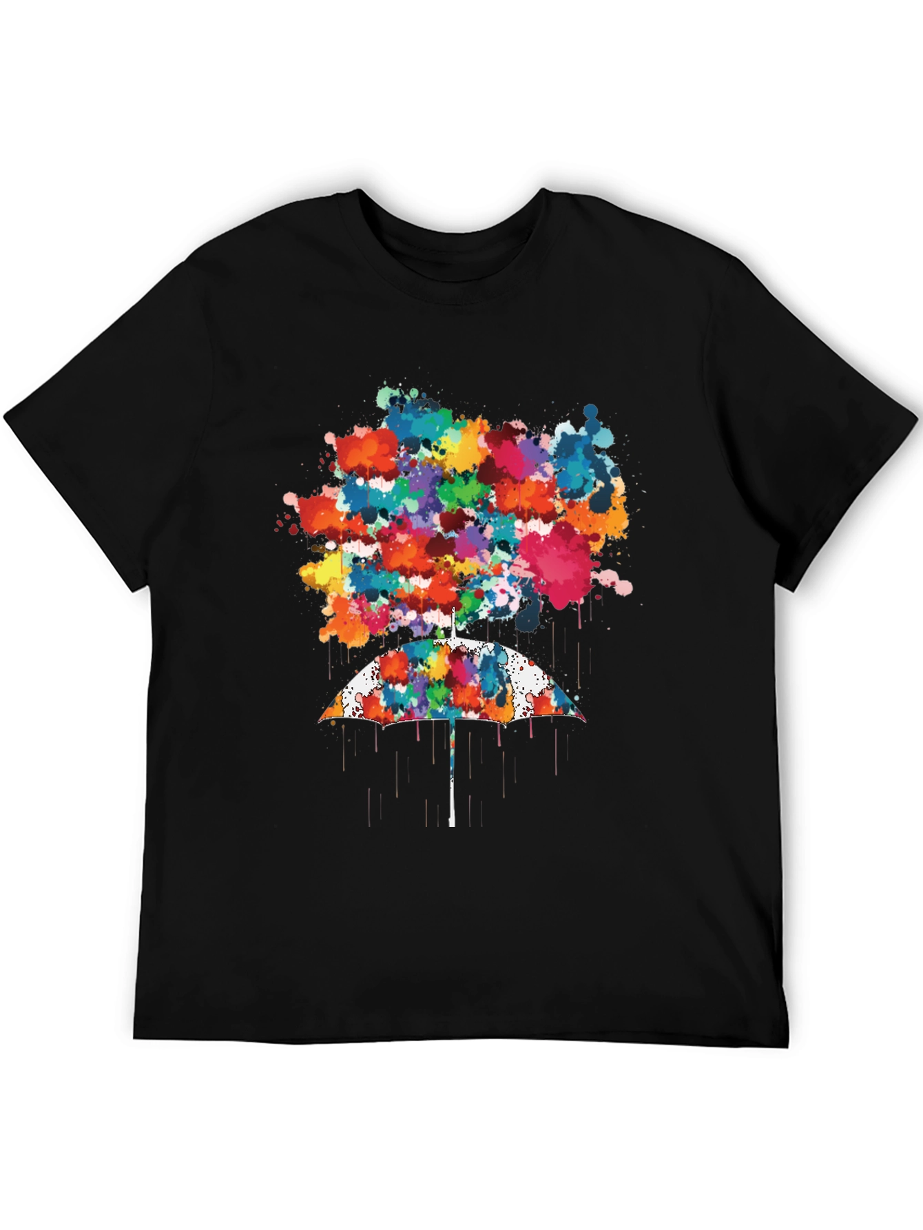 Abstract Umbrella Graphic Tee - Mens Black T-Shirt
