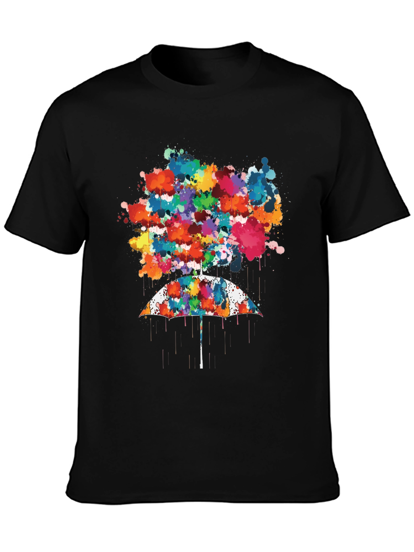 Abstract Umbrella Graphic Tee - Mens Black T-Shirt