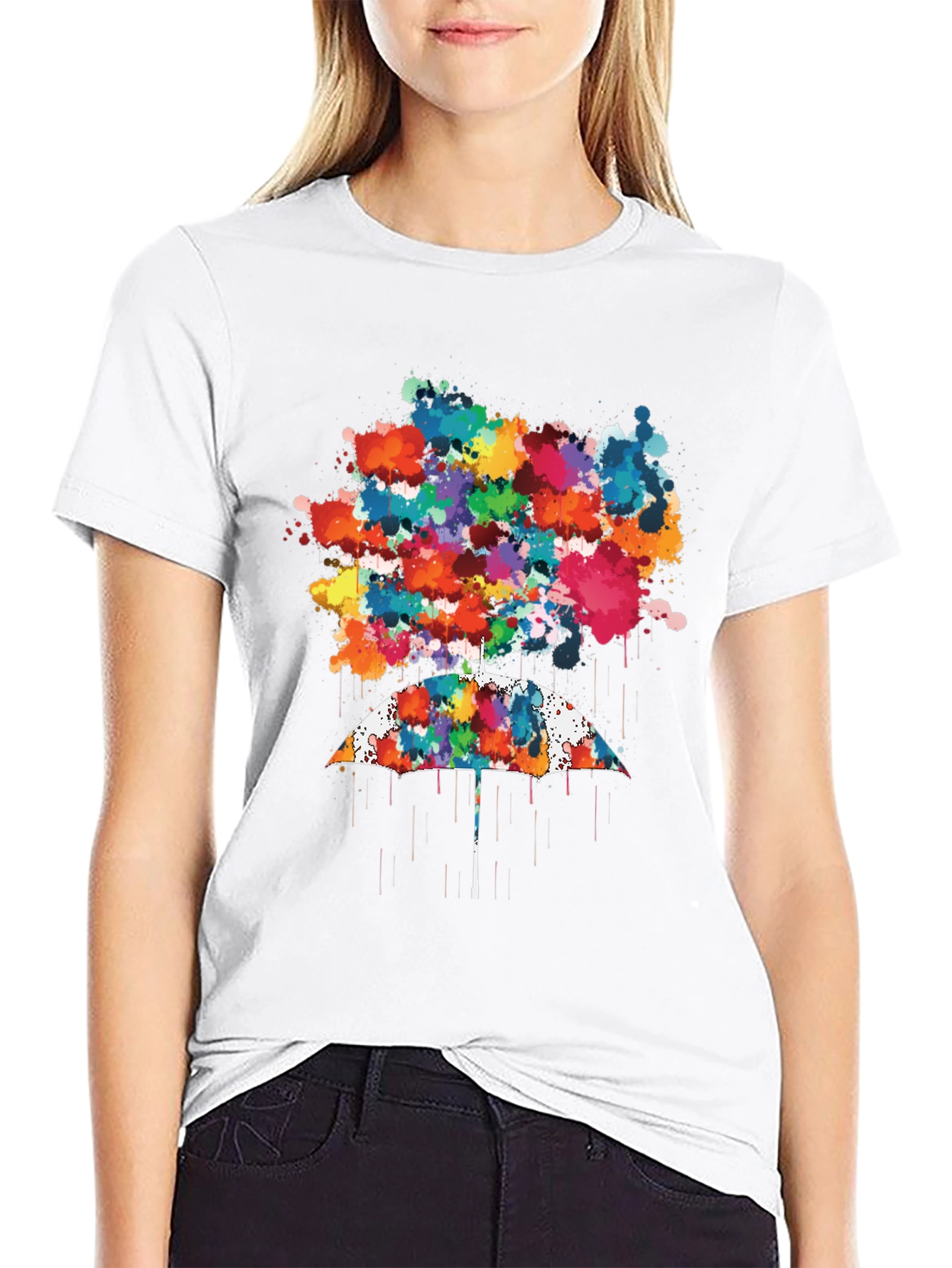 Abstract Umbrella Graphic Tee - Mens Black T-Shirt