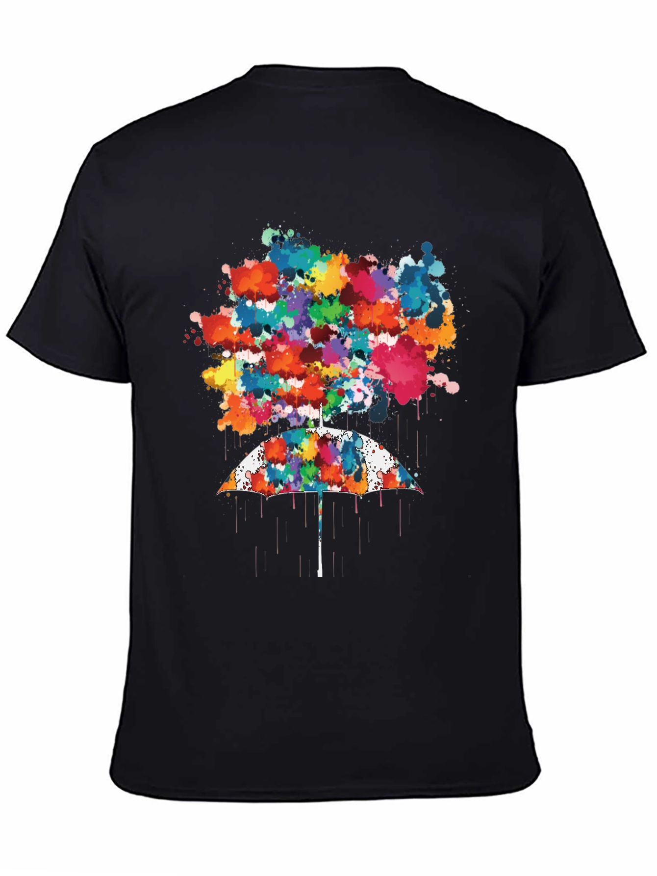 Abstract Umbrella Graphic Tee - Mens Black T-Shirt