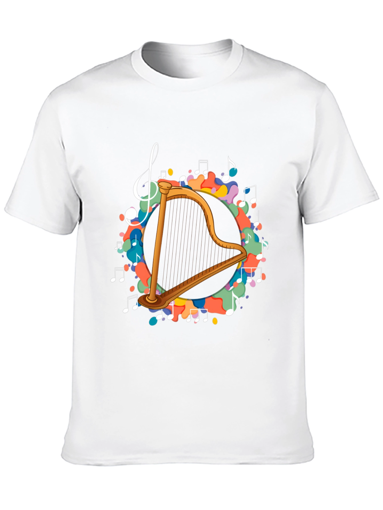 Musical Harp T-Shirt - Black Cotton Tee