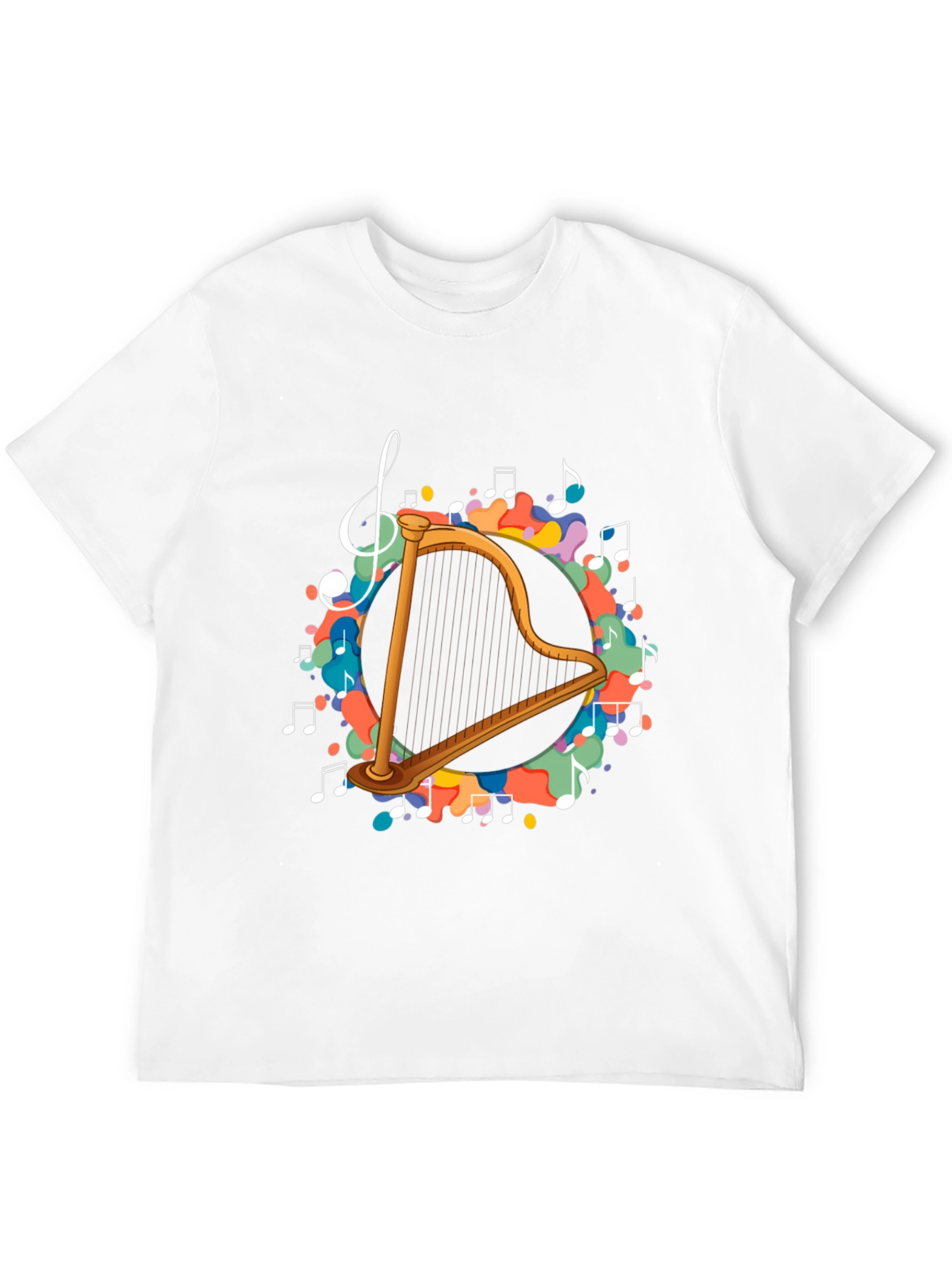 Musical Harp T-Shirt - Black Cotton Tee