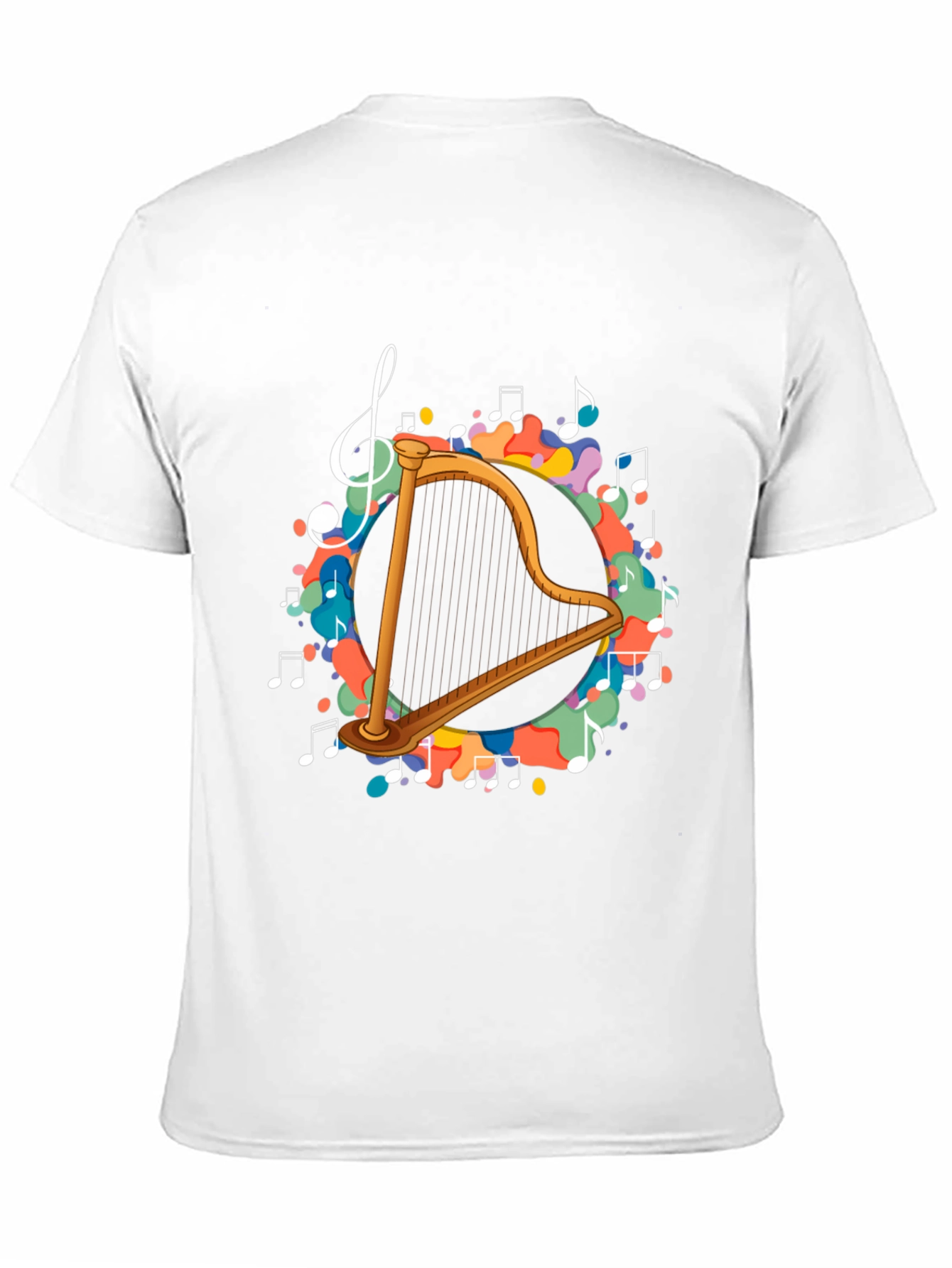 Musical Harp T-Shirt - Black Cotton Tee