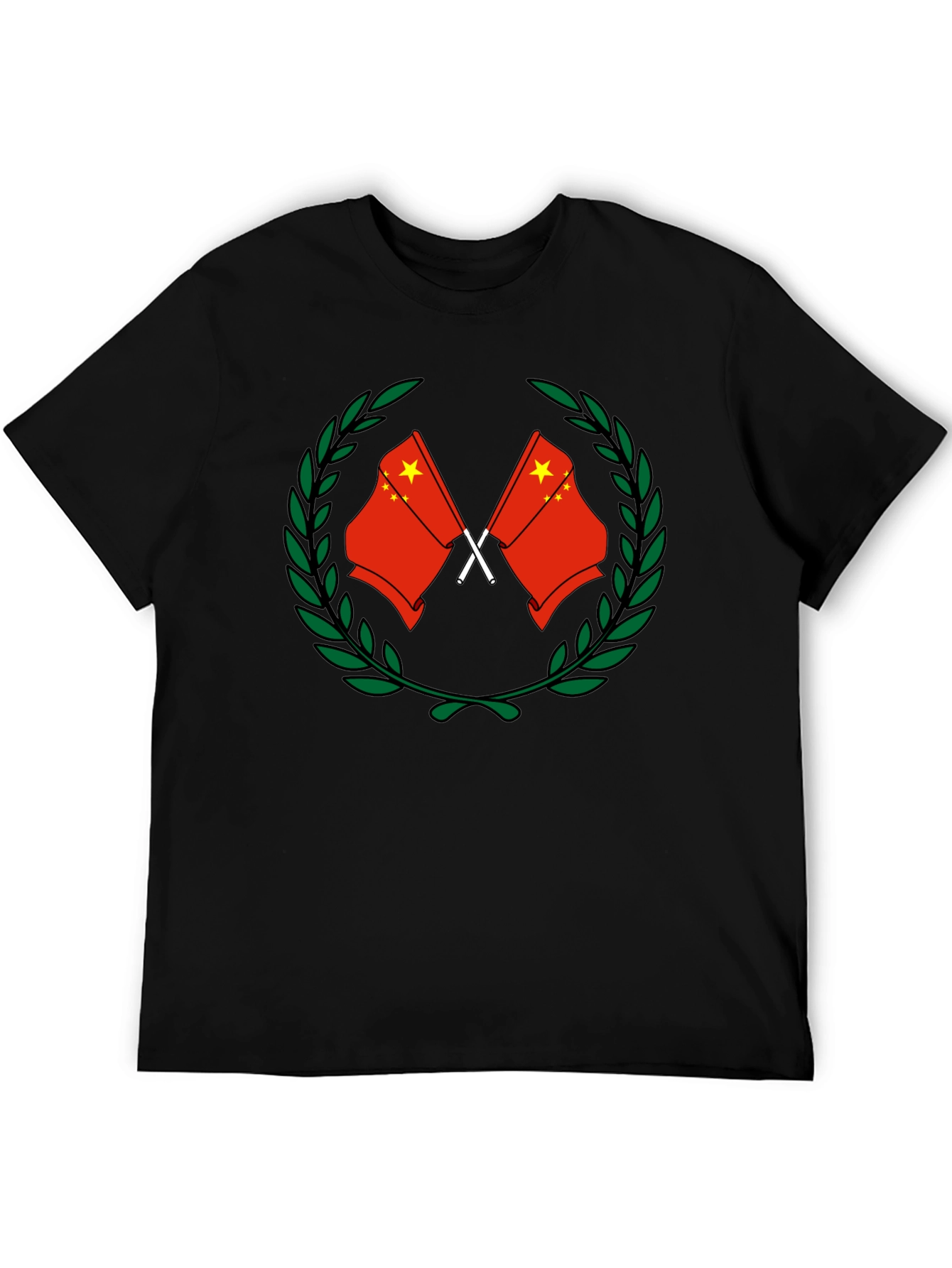 China Flag Wreath Graphic Tee - Black