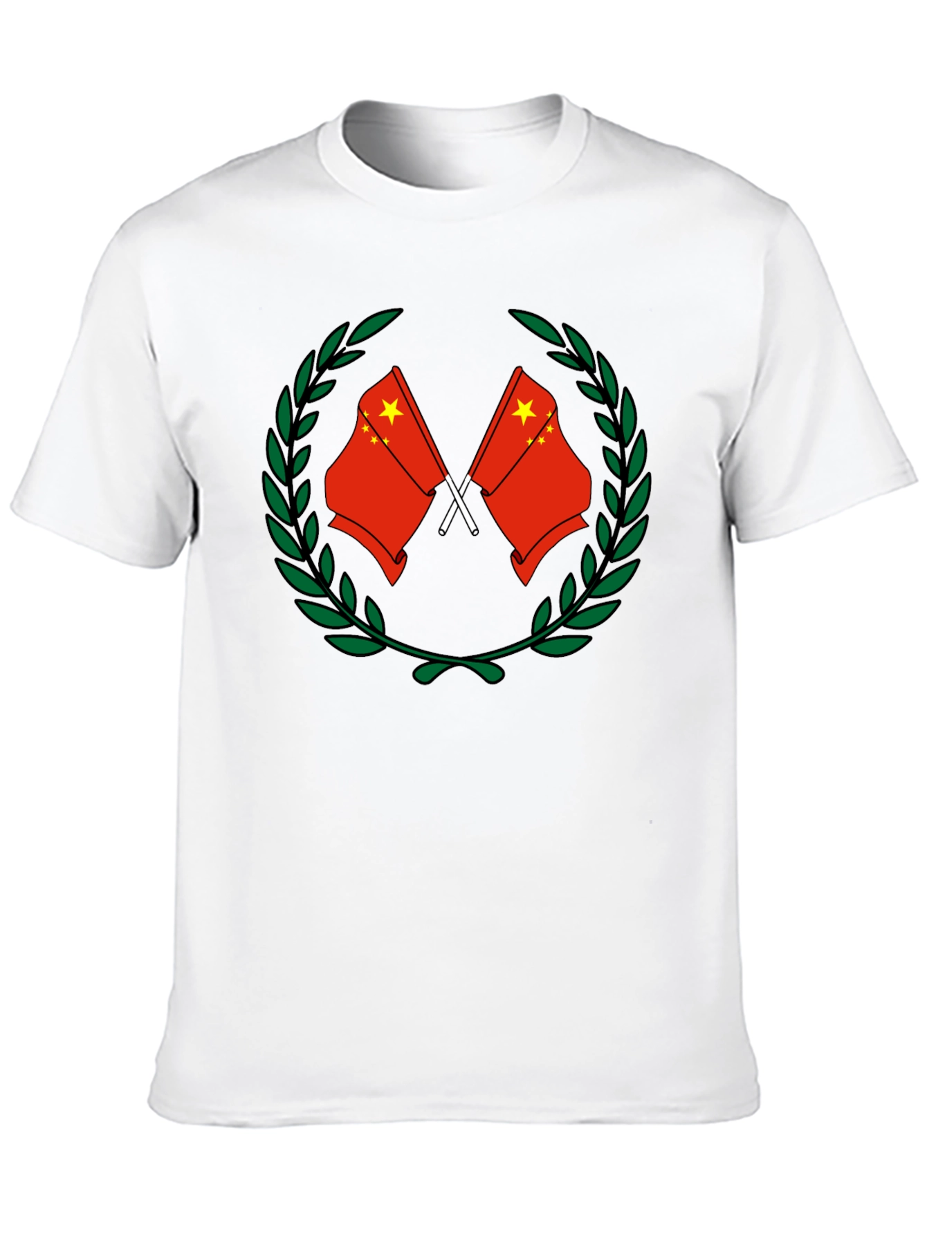 China Flag Wreath Graphic Tee - Black