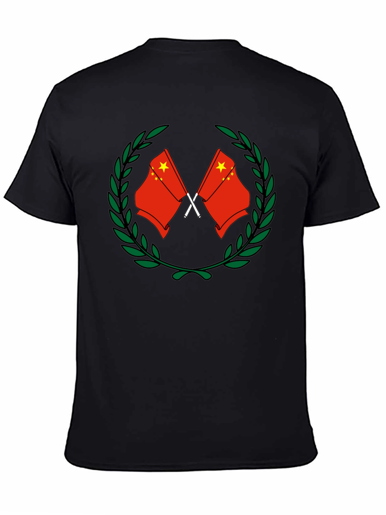 China Flag Wreath Graphic Tee - Black