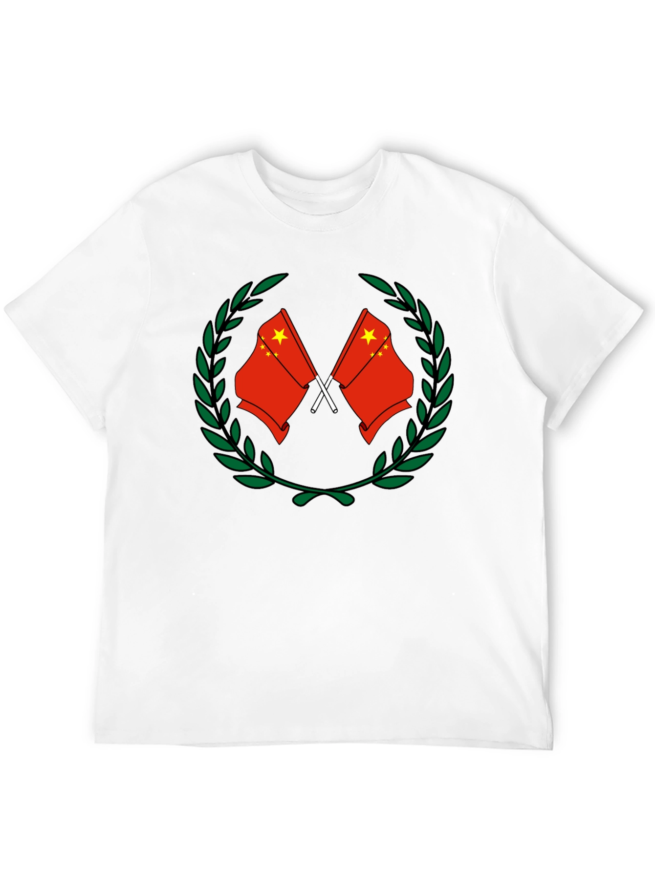 China Flag Wreath Graphic Tee - Black